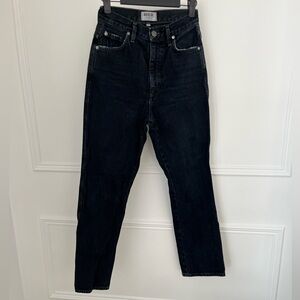 Agolde Black Washed Pinch Waist Denim Jeans